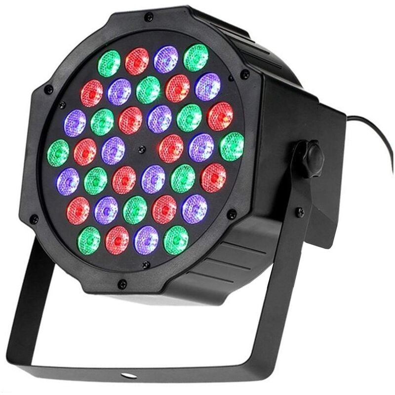 foto del prodotto faro rgb 36w faretto 36 led vari colori discoteca sensore sonoro luce colorata