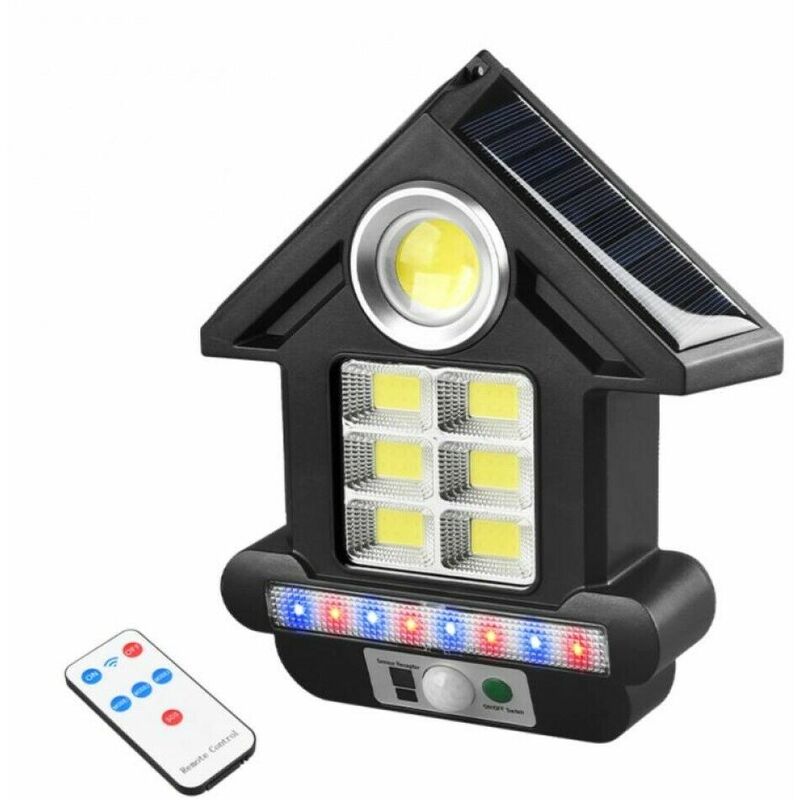 foto del prodotto faro solare con pannello faretto sensore di movimento 81 led cob cl s180