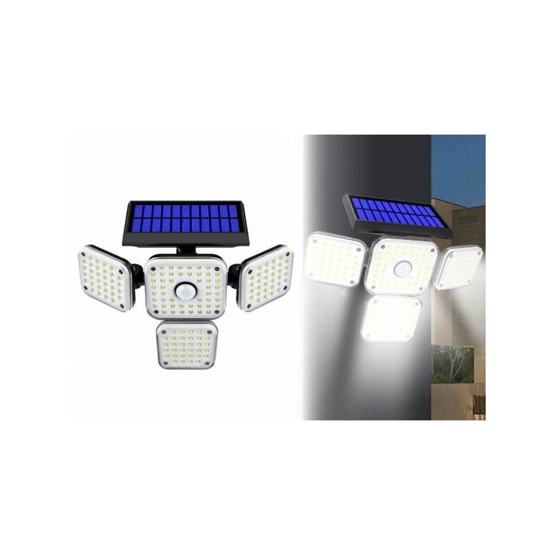 foto del prodotto faro solare faretto orientabile con sensore di movimento 144 led smd ty05117