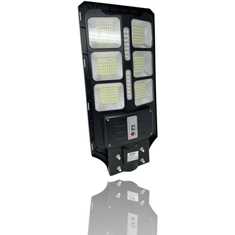 foto del prodotto faro stradale con pannello solare 100 watt lampione con sensore crepuscolare ip65 6500k
