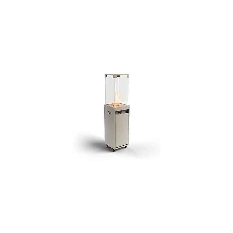 foto del prodotto faro stufa da terrazzo, gas propano, silk grey, 8 kw, portatile e autoportante, per giardino e terrazza r ducteur house inclus planika