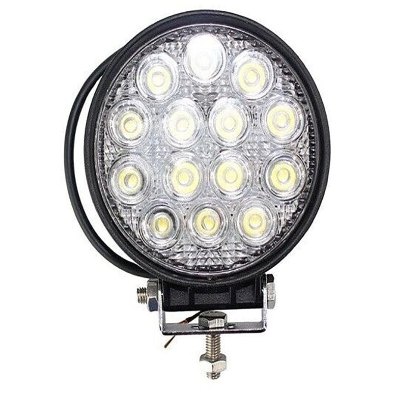 foto del prodotto faro supplementare slim profondita auto fuoristrada 12v tondo 14 led 48w ip67