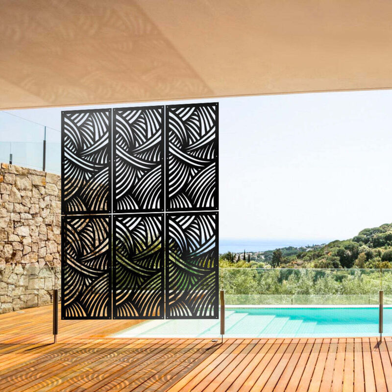 foto del prodotto fasce pannello in pvc traforato parasole misura 73x148 cm colore nero