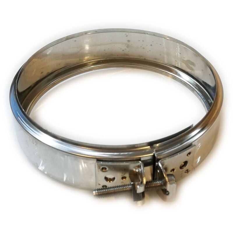 foto del prodotto fascetta di bloccaggio coprigiunto inox per tubo doppia parete - 1pz, diametro 230mm