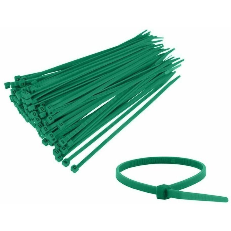 foto del prodotto fascetta fascette di cablaggio plastica verde pz 100 rete ombra 250x4,5 mm
