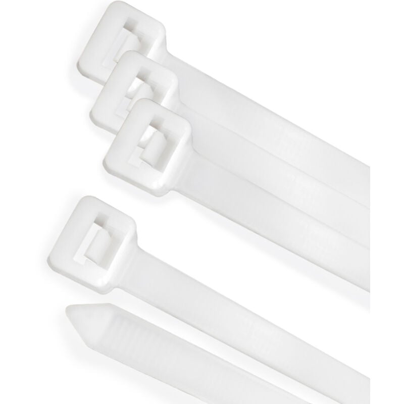foto del prodotto fascetta in 100 nylon. colore bianco naturale 7,8 x 540 mm. 100 pz. fascetta in plastica, organizer per cavi, alta resistenza.