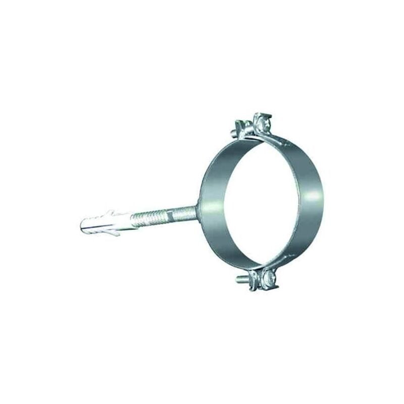 foto del prodotto fascetta murale con collare e tassello acciaio inox lucido dn 80 canna fumaria, tubo acciaio inox 316