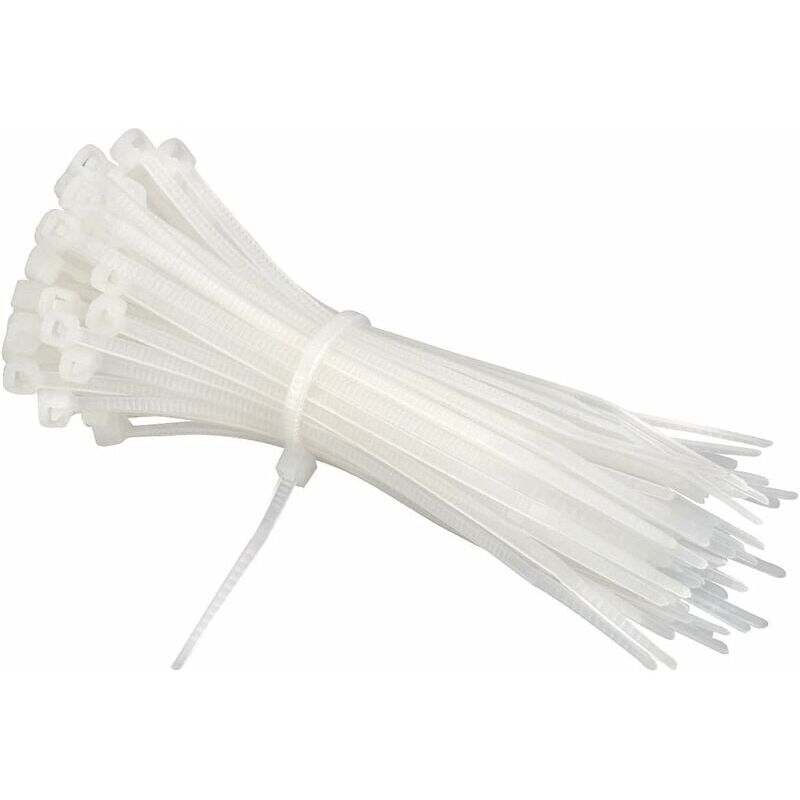 foto del prodotto fascetta per cavi 200 mm x 2,5 mm, fascetta per cavi, fascette per cavi in nylon rilsan, fascette per cavi 200 mm, bianco, confezione da 600 pezzi,