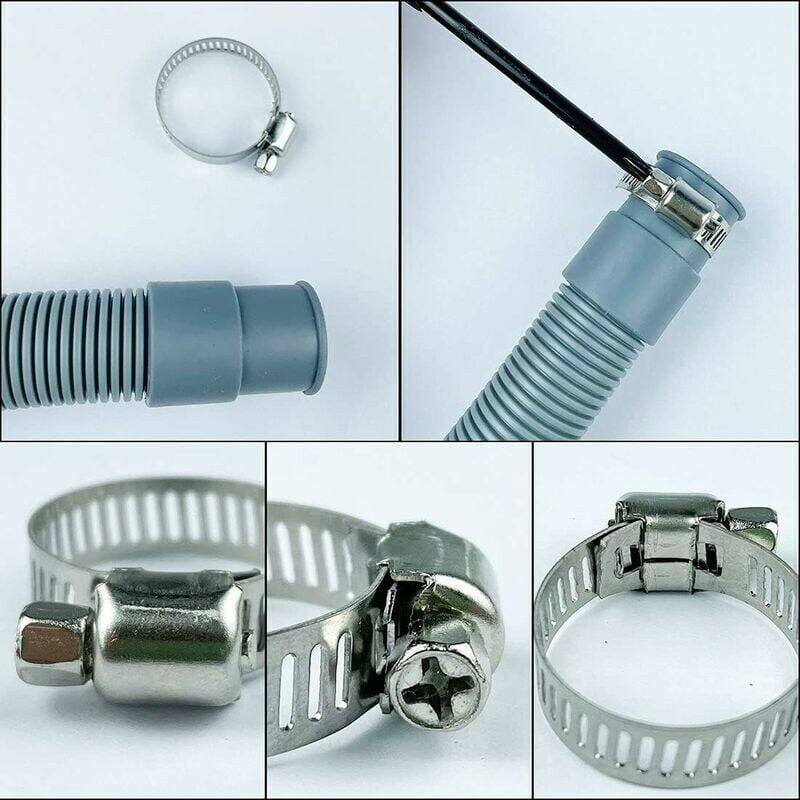 foto del prodotto fascetta stringitubo, fascetta stringitubo in acciaio inox, 60 pezzi fascetta stringitubo in acciaio inox, 8 38 mm, 7 diverse misure, per piscine,