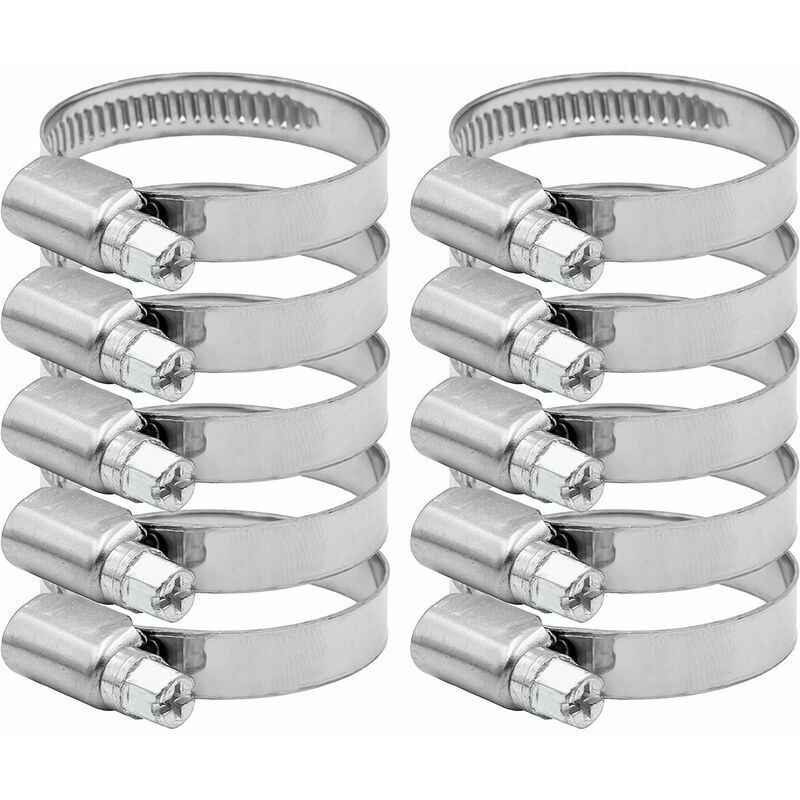 foto del prodotto fascetta stringitubo in acciaio inox diametro 27-51 mm 10 pezzi