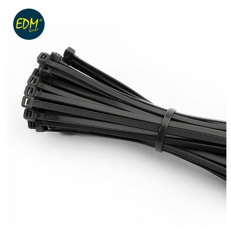 foto del prodotto fascette in nylon edm 48411 nero 100 unit 