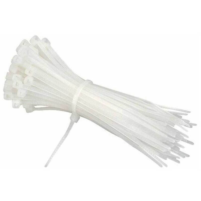 foto del prodotto fascette in plastica bianche 4,8 x 290 mm per cablaggio cavi conf. 100 pz