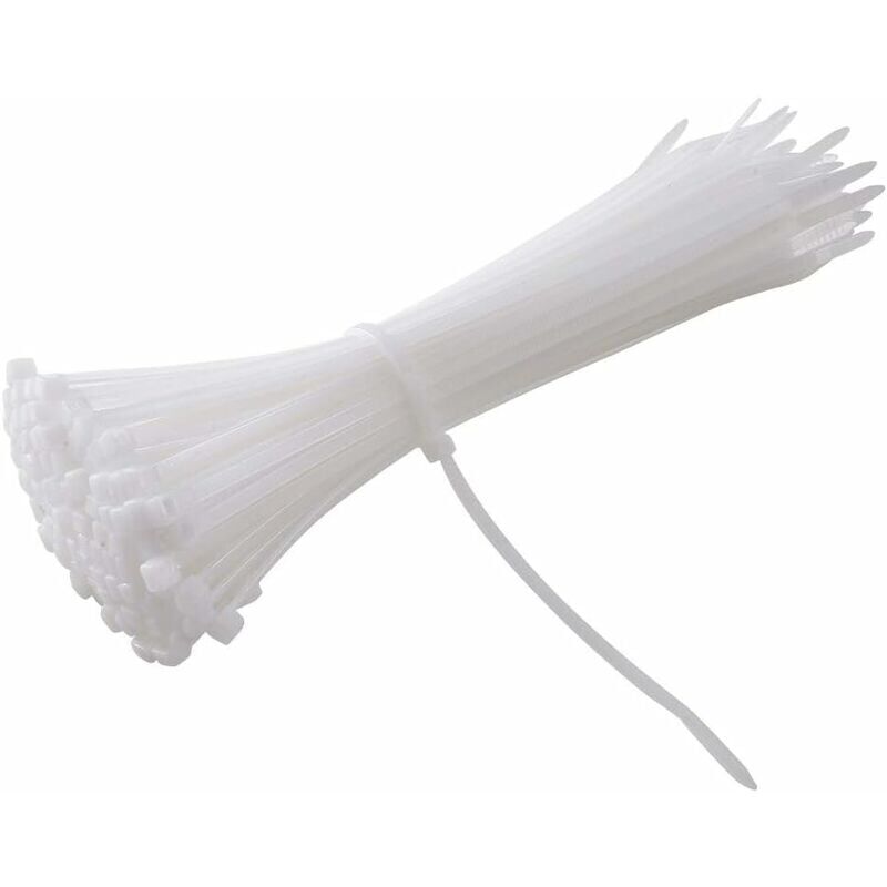 foto del prodotto fascette in plastica riutilizzabili, 200 mm x 3,6 mm, fascette riutilizzabili, fascette in nylon rilsan, fascette da 200 mm, nere, confezione da 100