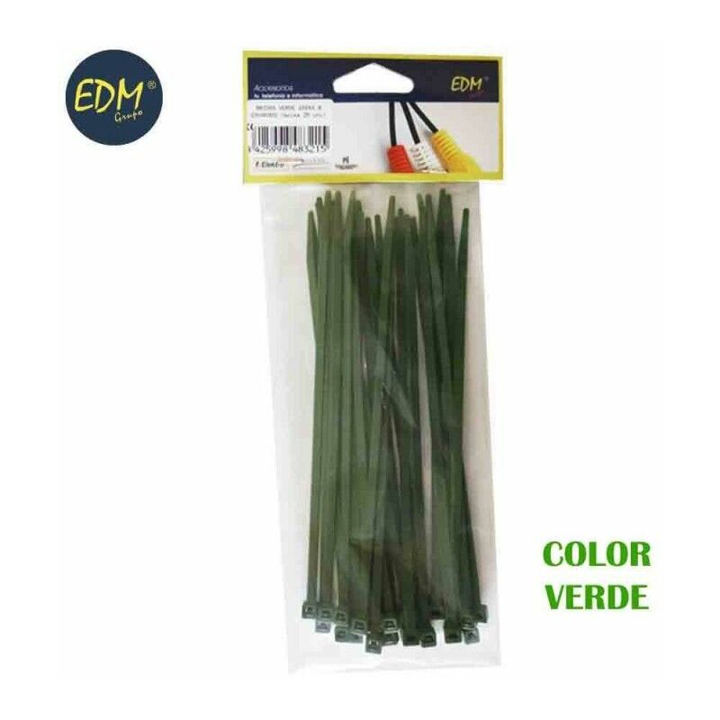 foto del prodotto fascette per cavi edm verdi 200x4,8 mm in nylon di alta qualit blister da 25 unit 