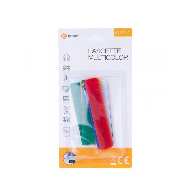 foto del prodotto fascette regolabili e riutilizzabili in nylon, 6 pezzi multicolore 2x18.4cm