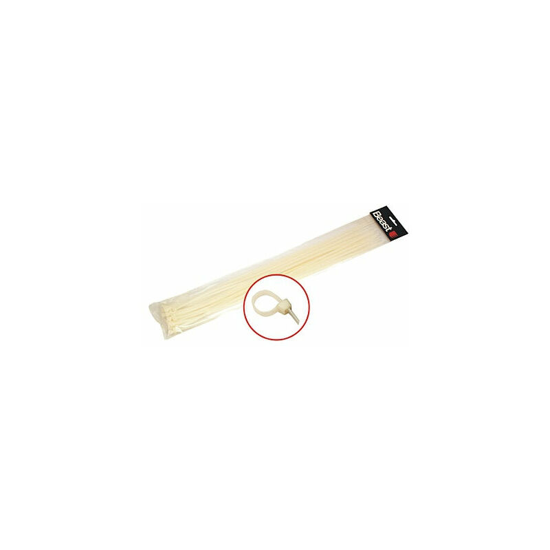 foto del prodotto fascette stringicavo in nylon di varie misure colore e quantit beast 530 x 7,6 mm bianco 20