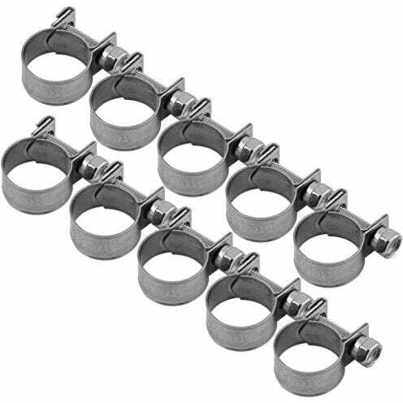 foto del prodotto fascette stringitubo per tubo carburante in acciaio inossidabile resistente da 10 pezzi, dimensioni opzionali da 6 mm a 20 mm, per impianti idraulici