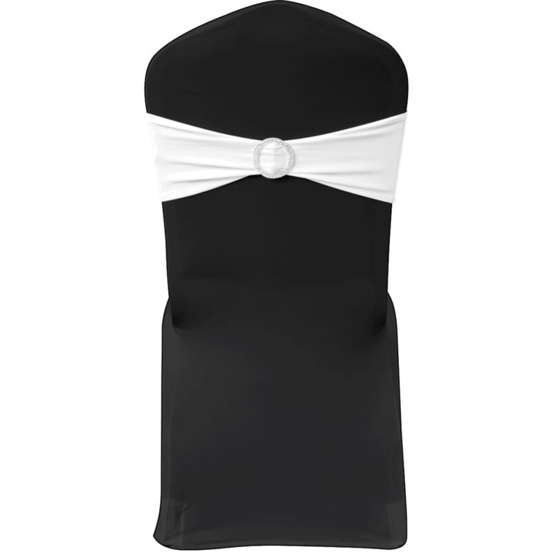 foto del prodotto fascia elasticizzata bianca decorativa sedia con fibbia diamante 25 pz