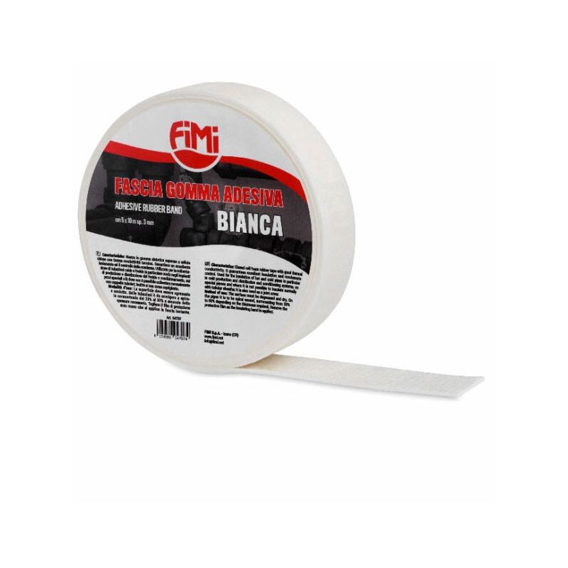 foto del prodotto fascia gomma bianca 5 cm x 10 mt nastro adesivo in polietilene reticolato espanso 04707