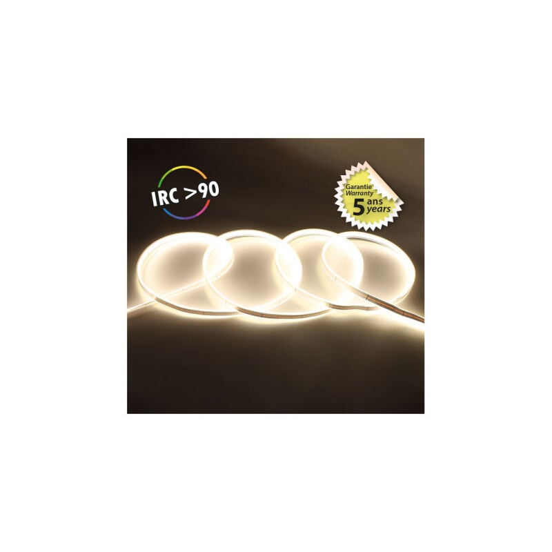 foto del prodotto fascia led cob 6000k 5 m 320 led m 9w m ip65 24v garanzia 5 anni