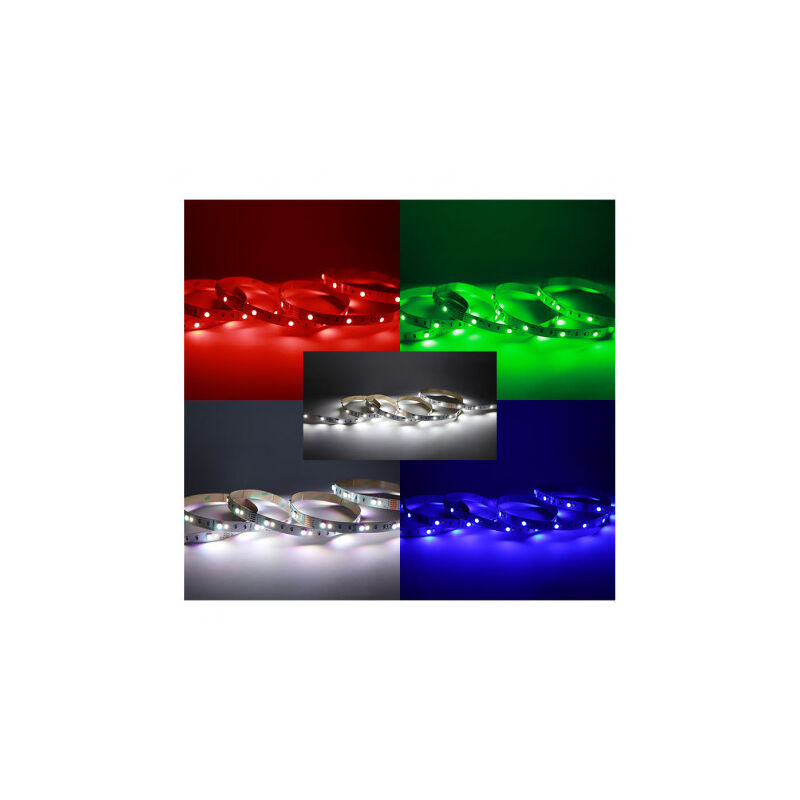 foto del prodotto fascia led dimmerabile 9w m 320lm m 12vdc 60 led m 120 ip20 5m rgb w day white 6000k 