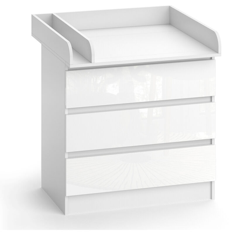 foto del prodotto fasciatoio emma, bianco, 80 x 78 cm con 3 cassetti, vicco