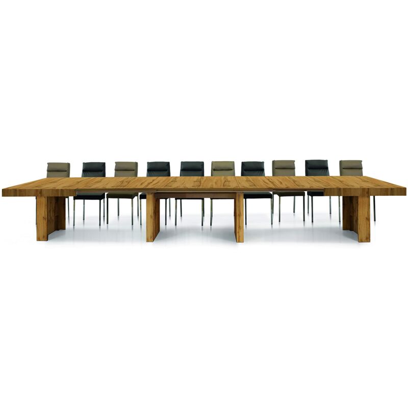 foto del prodotto fashion commerce konte.design tavolo jesolo allungabile in legno, finitura rovere nodato, 180x100 cm 480x100 cm, 22 posti