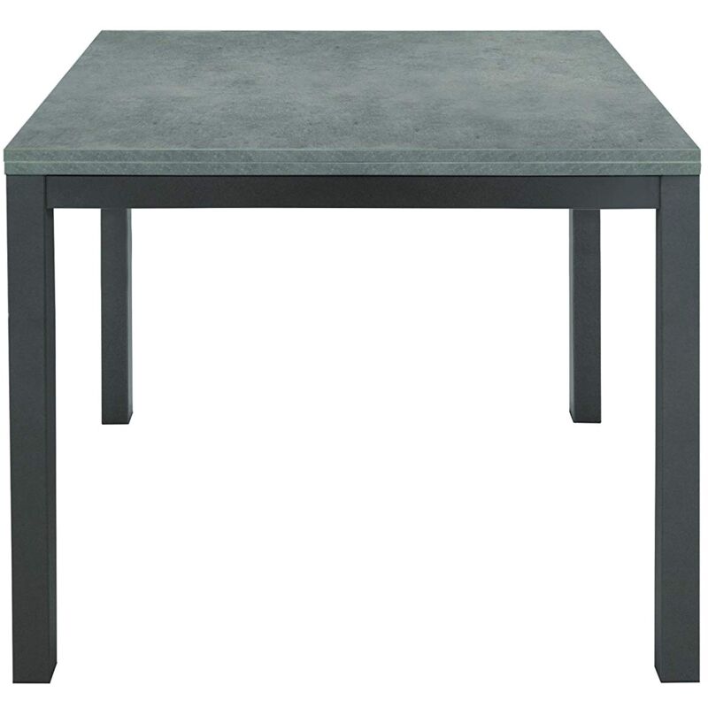 foto del prodotto fashion commerce konte.design tavolo sanremo allungabile in legno effetto grigio cemento, struttura in metallo antracite, 90 x 90 cm