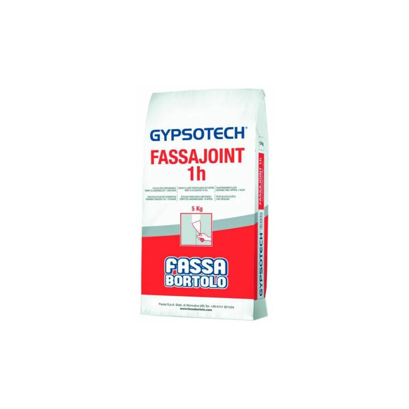 foto del prodotto fassa bortolo stucco cartongesso fassajoint 1h ideale per guinti e rasature in sacco da 5 kg