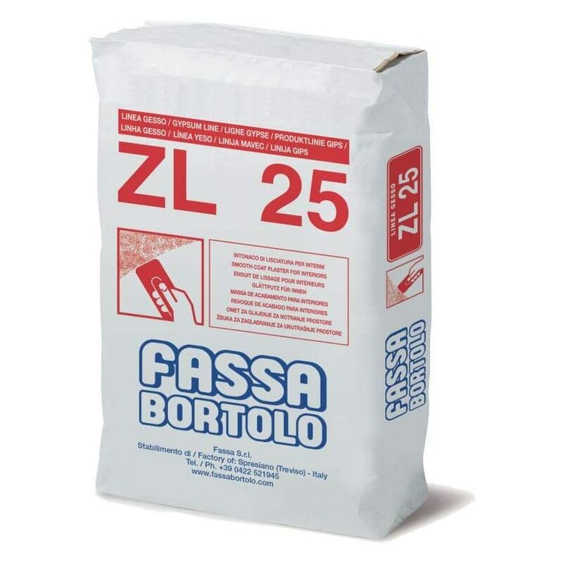 foto del prodotto fassa zl25 intonaco di lisciatura a base gesso in polvere in sacco kg 5