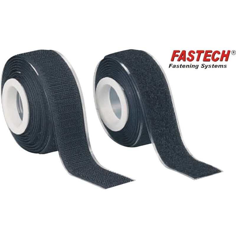 foto del prodotto fastech nastro a strappo da incollare lato morbido e lato rigido l x l 2000 mm x 25 mm nero 1 paia