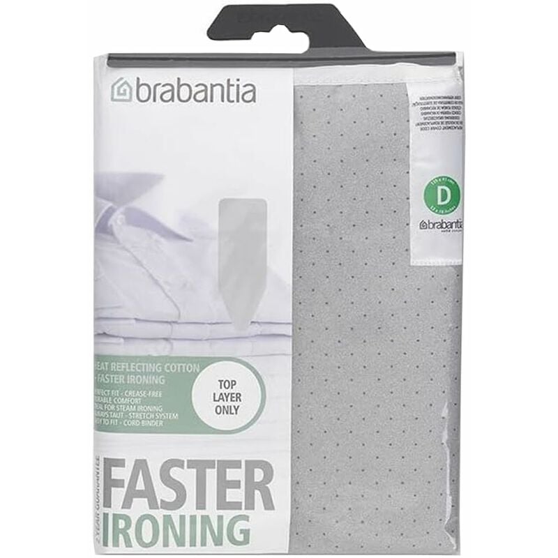 foto del prodotto faster ironing fodera, riflettente il calore, con spugna da 2 mm, 135x45 cm, metallizzato brabantia