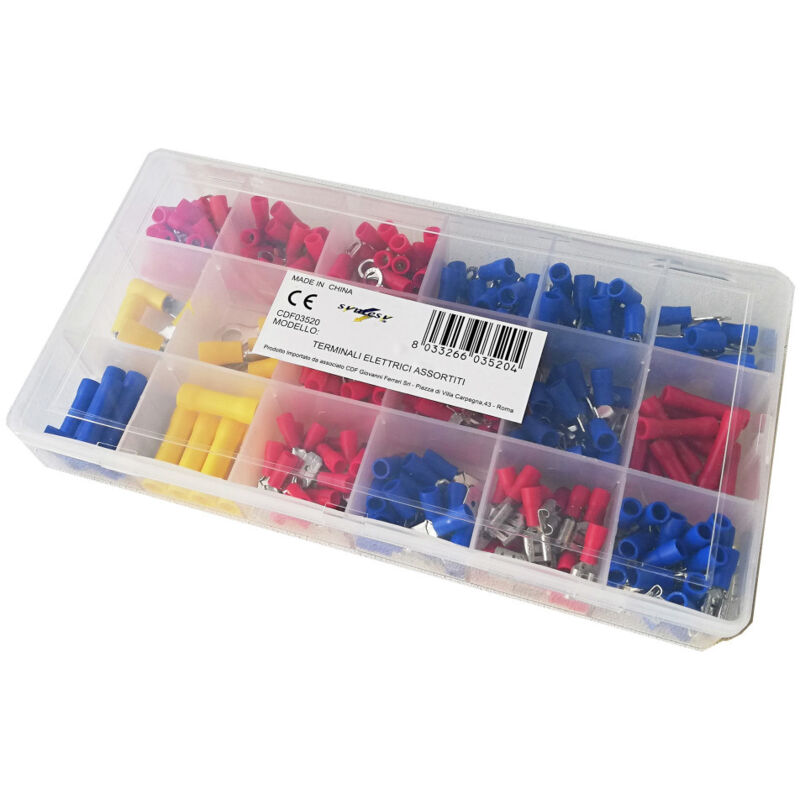 foto del prodotto faston 300pz terminali elettrici assortiti in scatola