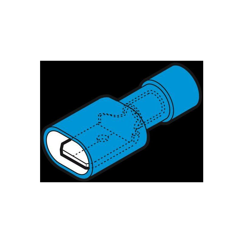 foto del prodotto faston maschio blu isolato 6.35x0.8 bf m608 p cembre