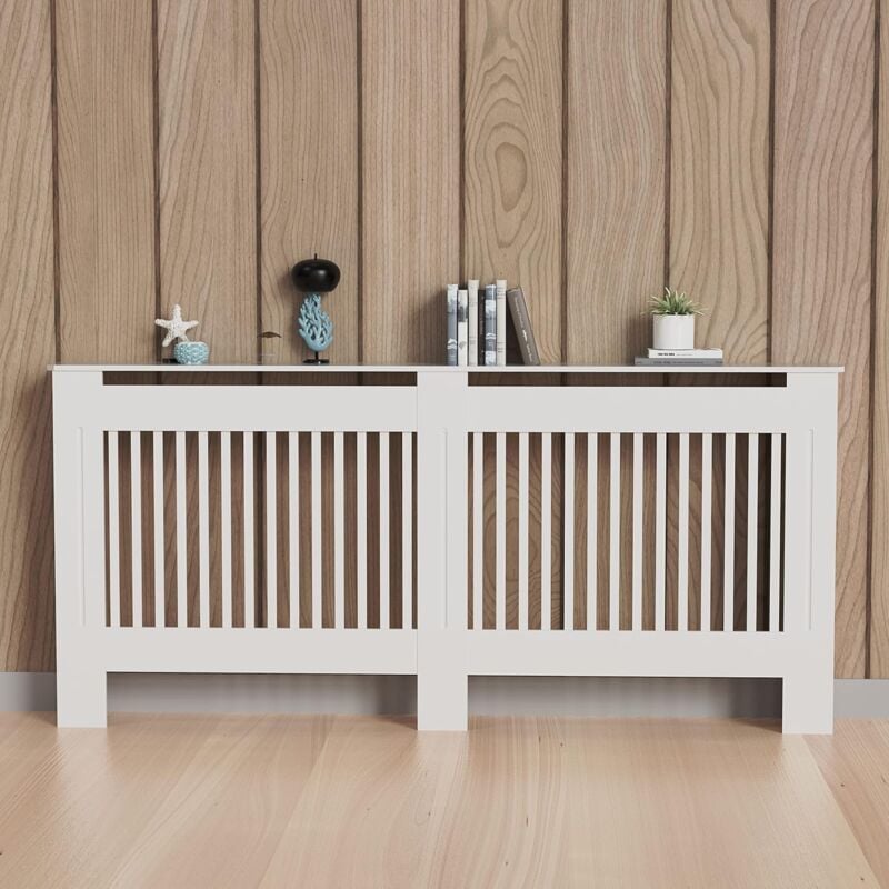foto del prodotto fativo copritermosifone legno moderno bianco altezza interno 100 cm copertura termosifone in mdf copriradiatore xl