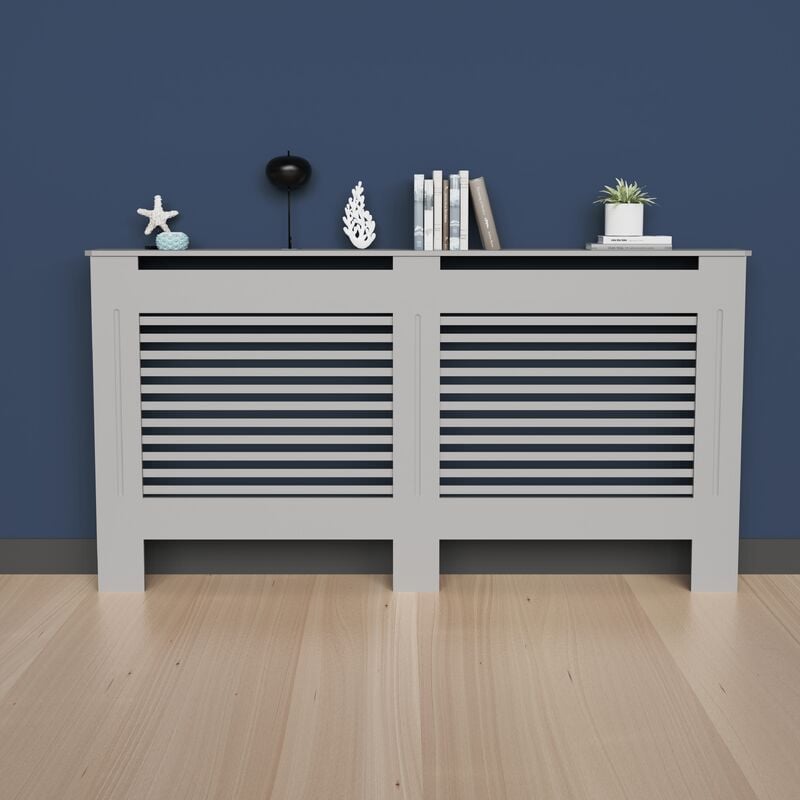 foto del prodotto fativo copritermosifone legno moderno grigio altezza interno 90 cm copertura termosifone in mdf copriradiatore l taglia grande