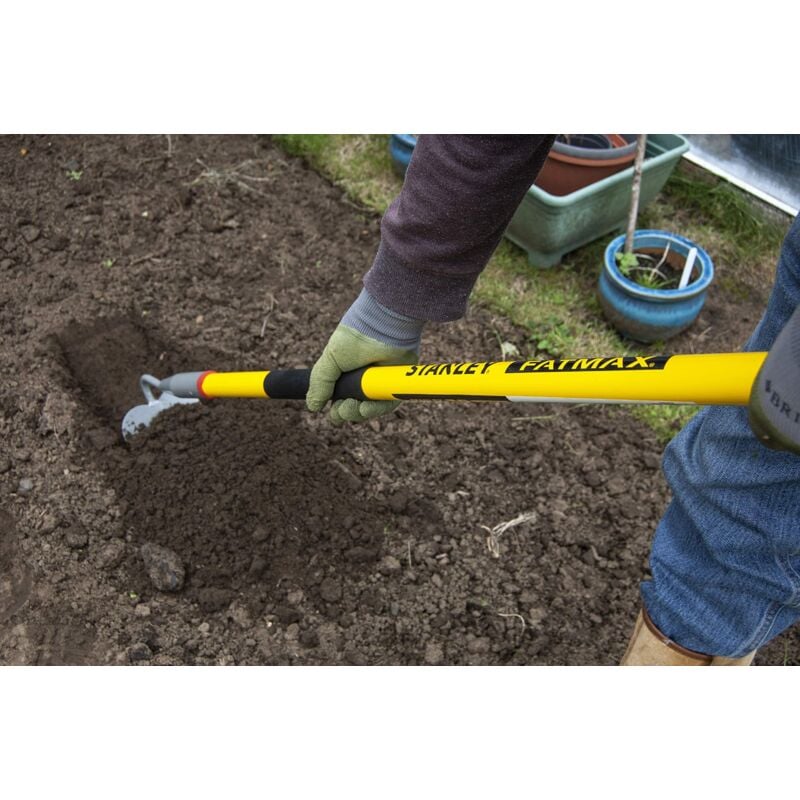 foto del prodotto fatmax zappa da giardino in fibra di vetro, giallo nero grigio stanley