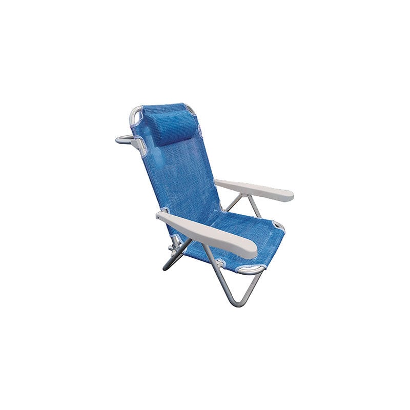 foto del prodotto fatto per voi spiaggina comfort domus alluminio text blu cm 61x53 h.cm 81