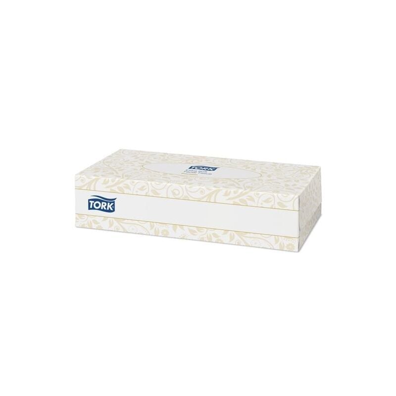 foto del prodotto fazzoletti di carta per il viso extra soft premium a 2 veli white scatola da 100 pz . tork