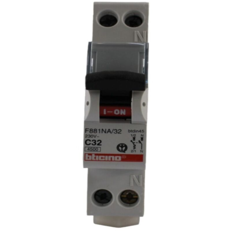 foto del prodotto fc881 btdin, interruttore magnetotermico 1p n curva c 32a - bticino