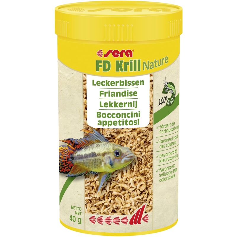 foto del prodotto fd krill nature mangime per colori vivaci, 250 ml, mangime per pesci per acquario con elevata riciclabilit e quindi meno alghe, 180 pezzi