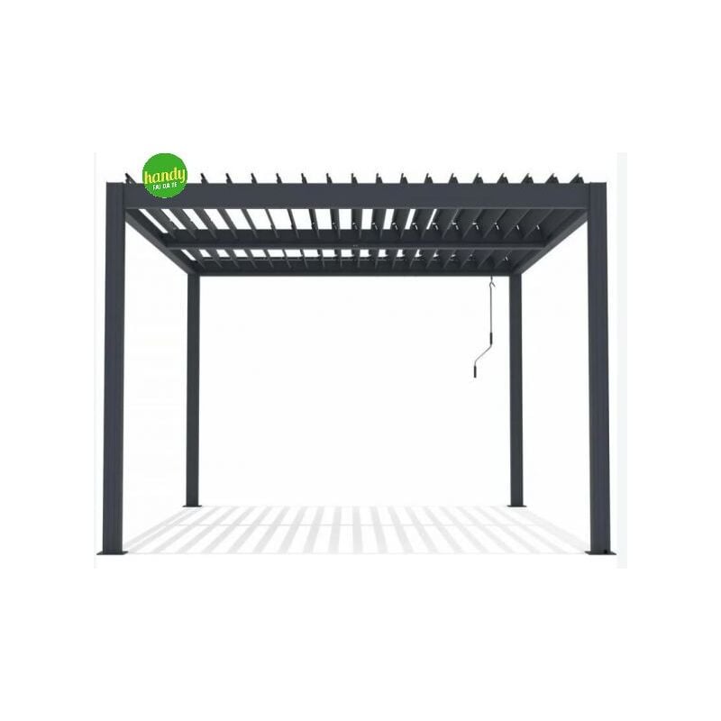 foto del prodotto fdm pergola biclimatic grigia in alluminio 3x4x2,3 m