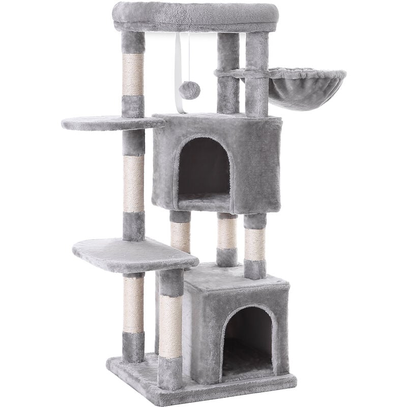 foto del prodotto feandrea tiragraffi per gatti in peluche, alto 120 cm, grigio chiaro da songmics grigio chiaro