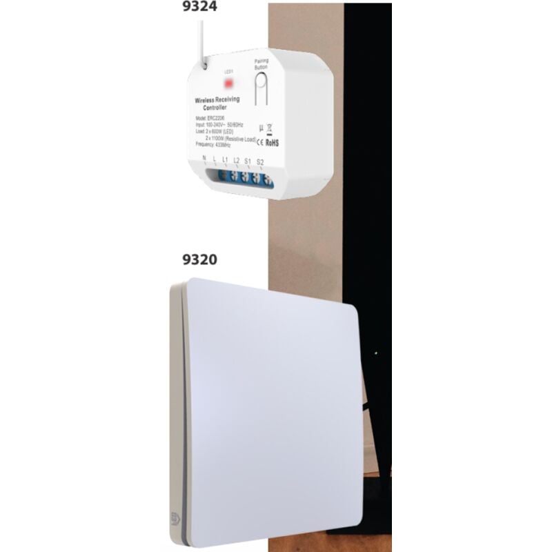 foto del prodotto feb - kit elettrica rele smart impulsivo e pulsante wireless singolo - 9303