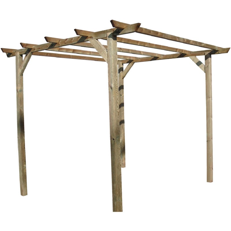 foto del prodotto febazon gazebo pergola libera in legno di pino impregnato mt 3x3x2,5 adatto all arredamento di ambienti esterni giardini