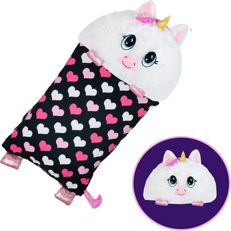 foto del prodotto federa copri cuscino con peluche unicorno rimovibile idea regalo bambina
