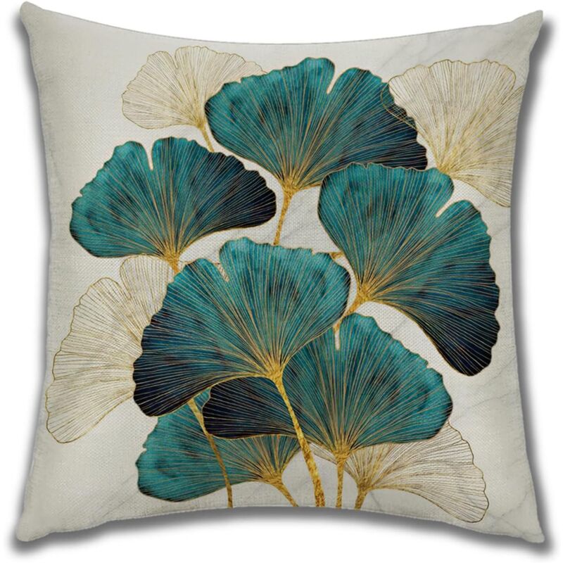 foto del prodotto federa per cuscino, federe decorative con stampa di fiori e piante per divano, cuscini in finto lino, federe semplici, federe per soggiorno colore 