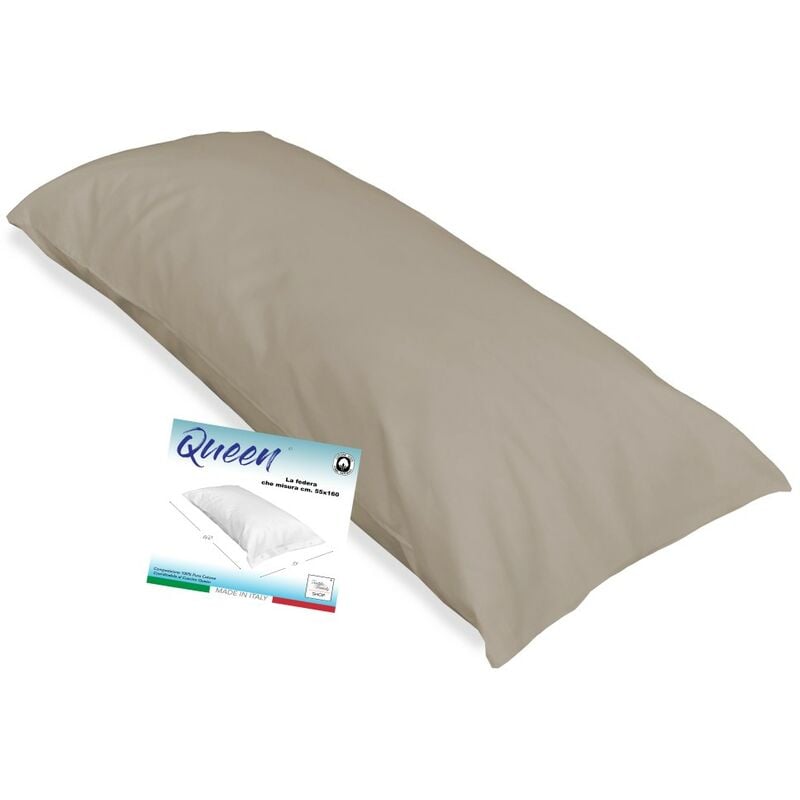 foto del prodotto federa queen per cuscino letto maxi misura cm. 55 x 160 tortora