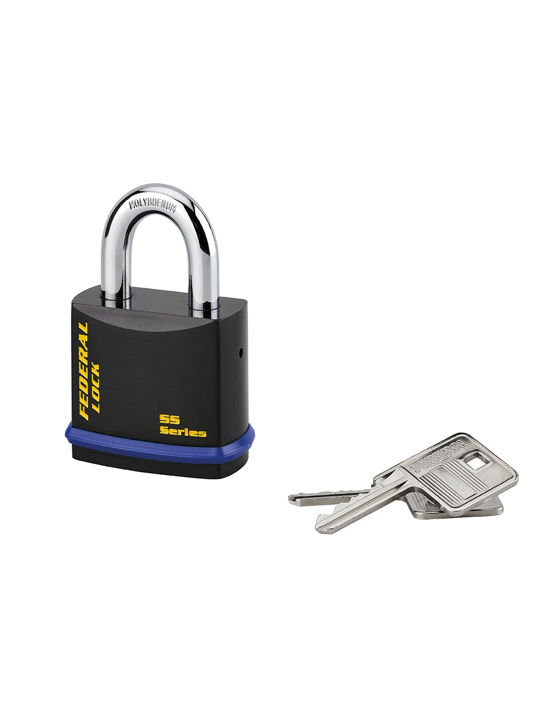 foto del prodotto federal lock lucchetto con chiave 720, acciaio, costruzione, arco in molibdeno, 54mm, 2 chiavi, nero thirard