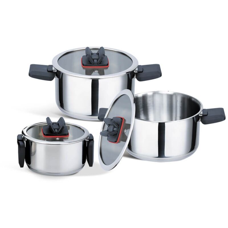 foto del prodotto feel maestro padelle mr 3531 6 acciaio nero 6 pezzi